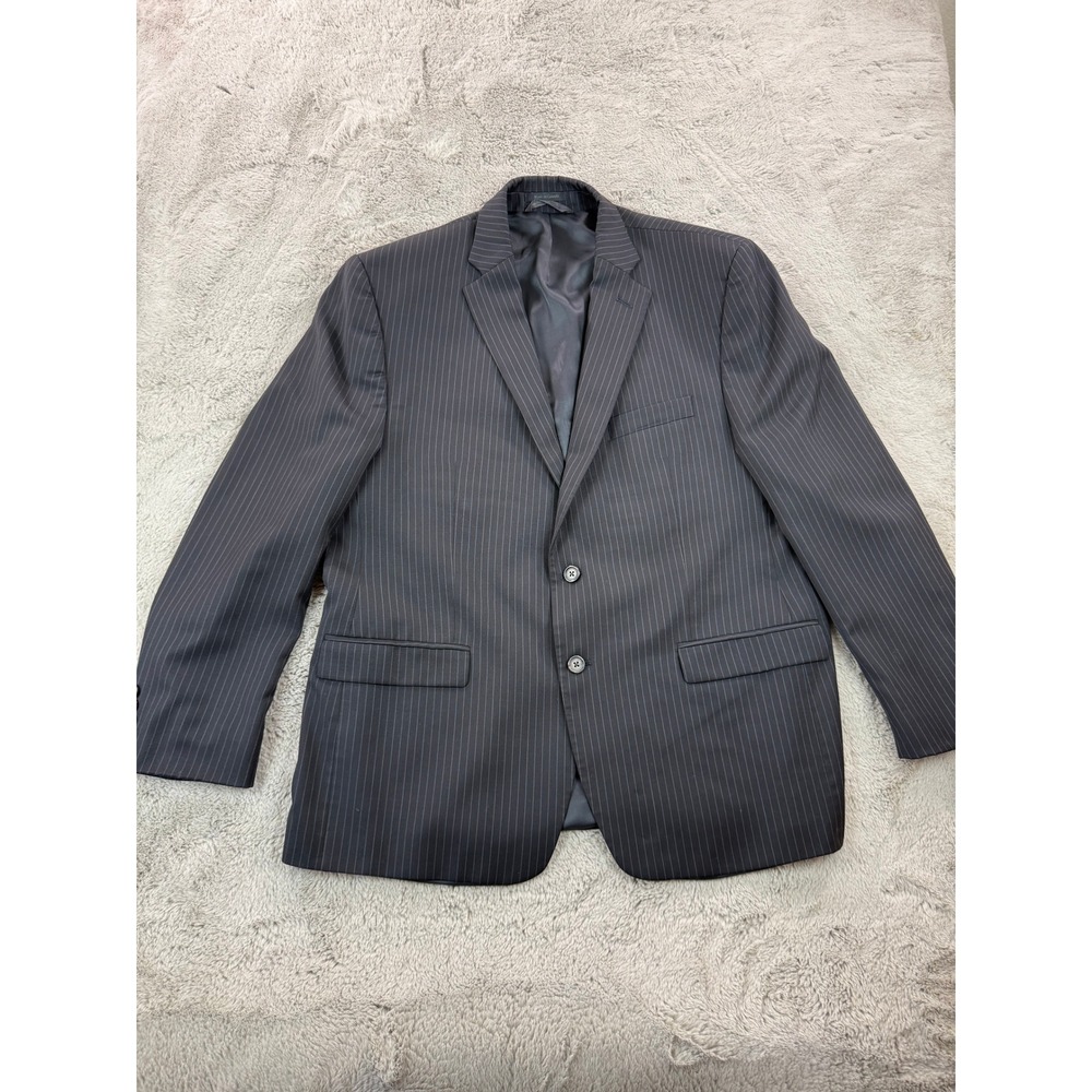 Lauren‎ Ralph Lauren Men's 48R Gray Pinstripe 100% Wool Blazer Jacket